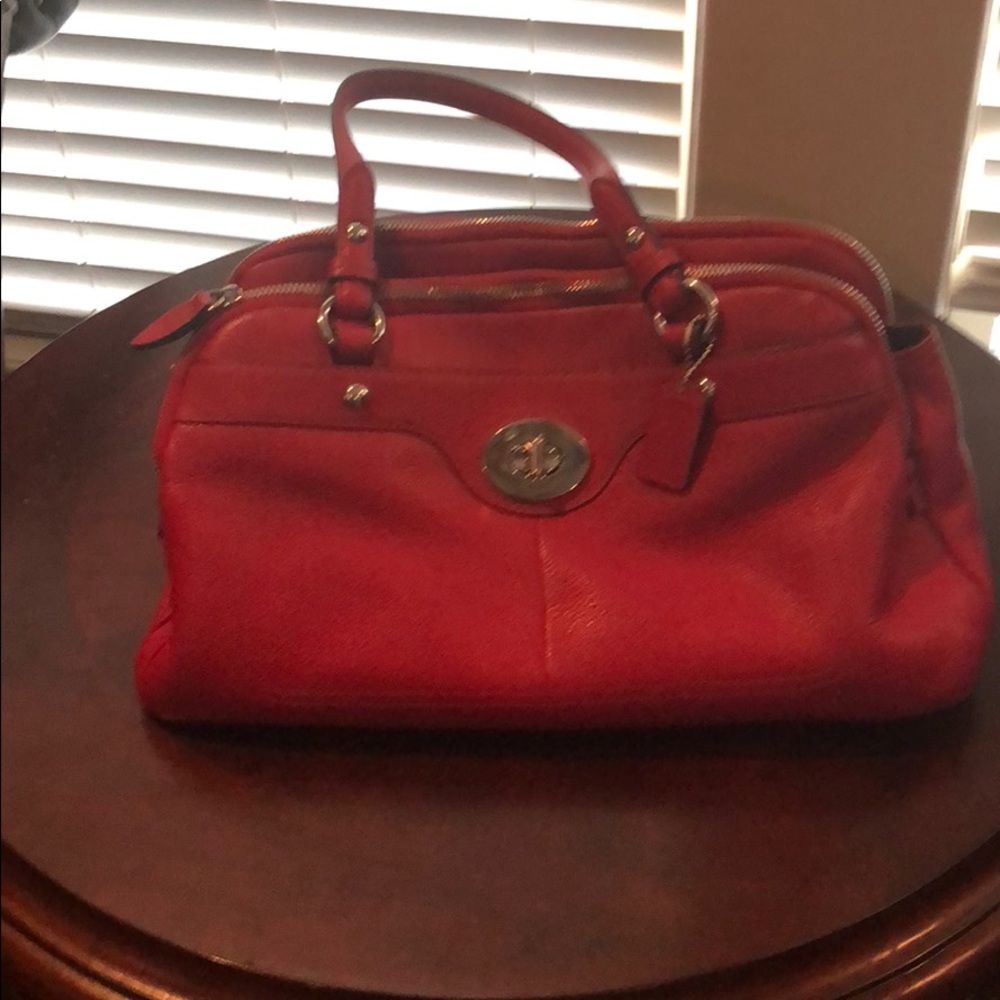 Red coach satchel